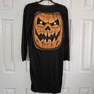 Kids Child's Halloween Costume Scary Pumpkin Gown M One Piece Jack O'Lantern